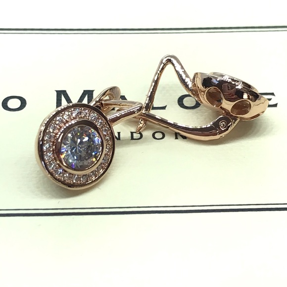14 Karat Rose Gold Plated CZ Champagne Glass Stud Earrings main image 1